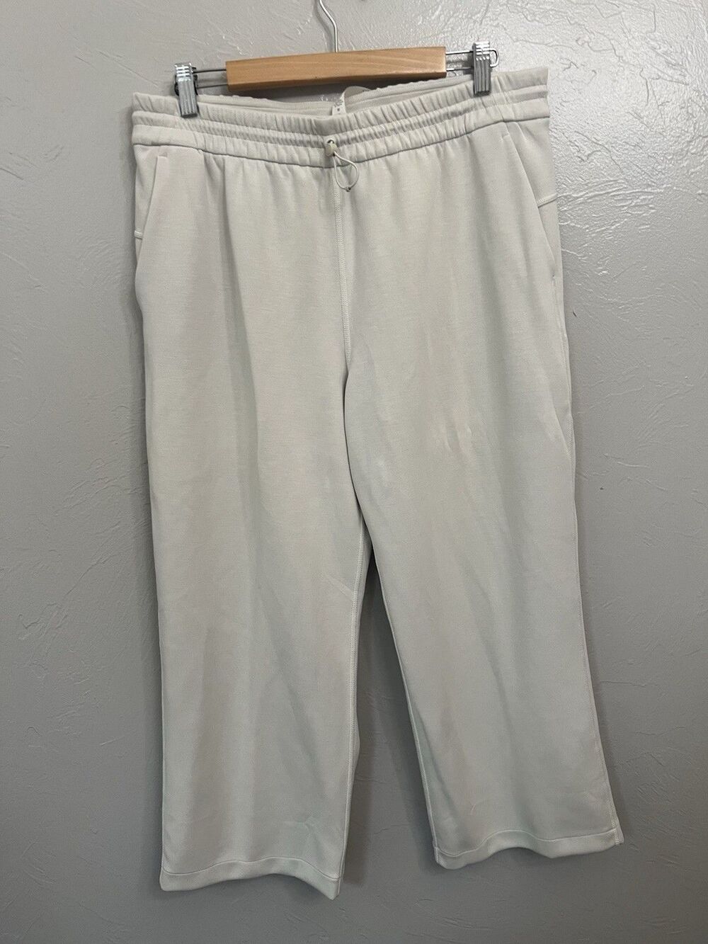 Lululemon Pants Size 14 Softstreme High Rise Wide Leg Pockets Bone Ivory